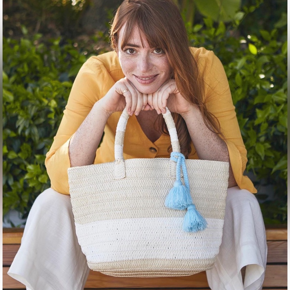 Straw Beach Tote ☀️🌊